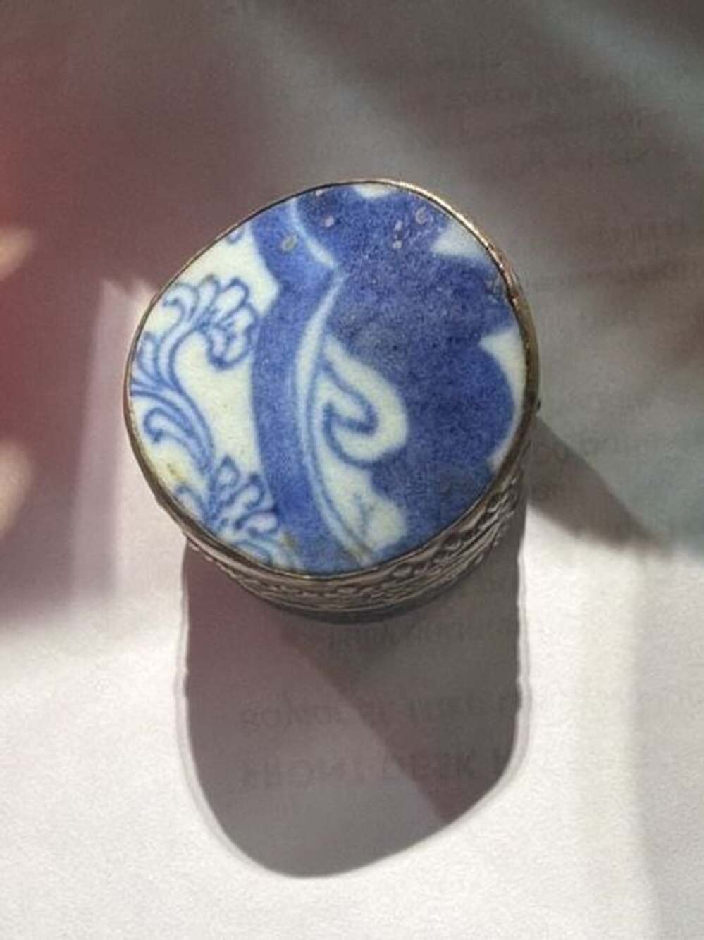 Vintage Asian Blue And White Porcelain Shard Trinket Box